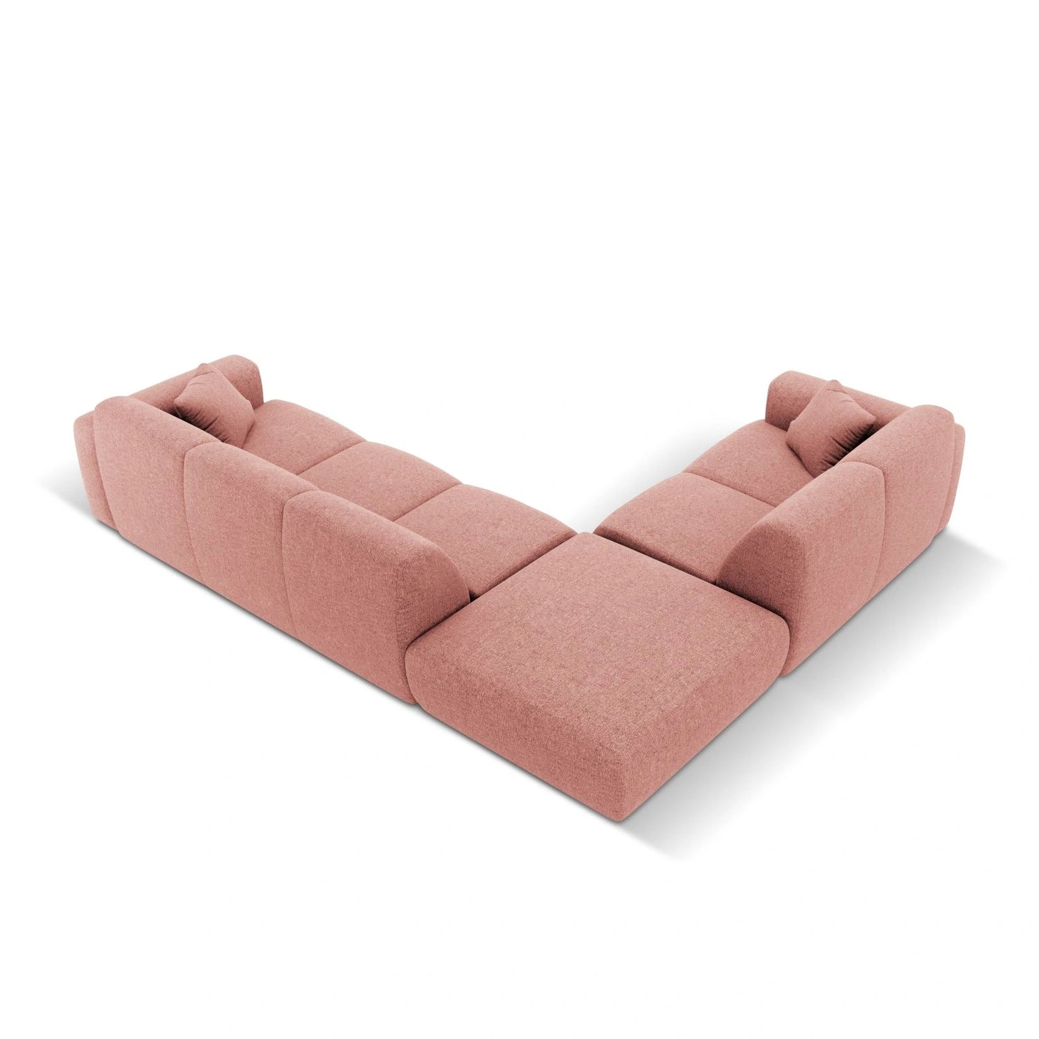 Nolio 4-Sitzer Ecksofa, Linke Seite, aus Chenille in Rosa (Haga 52), 315x250x72 cm von Cosmopolitan Design – Bild 5