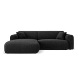 Nolio 4-Sitzer Ecksofa, Linke Seite, aus Chenille in Schwarz (Haga 19), 235x170x72 cm von Cosmopolitan Design – Bild 1