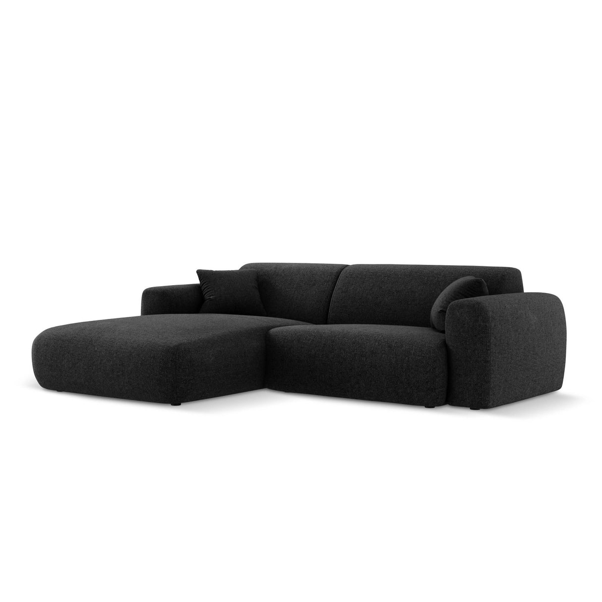 Nolio 4-Sitzer Ecksofa, Linke Seite, aus Chenille in Schwarz (Haga 19), 235x170x72 cm von Cosmopolitan Design – Bild 4