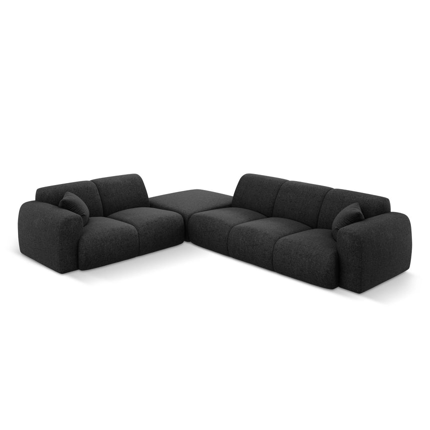 Nolio 4-Sitzer Ecksofa, Linke Seite, aus Chenille in Schwarz (Haga 19), 315x250x72 cm von Cosmopolitan Design – Bild 1