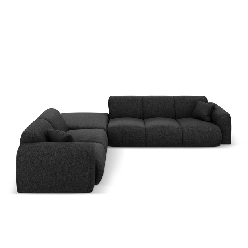 Nolio 4-Sitzer Ecksofa, Linke Seite, aus Chenille in Schwarz (Haga 19), 315x250x72 cm von Cosmopolitan Design – Bild 4