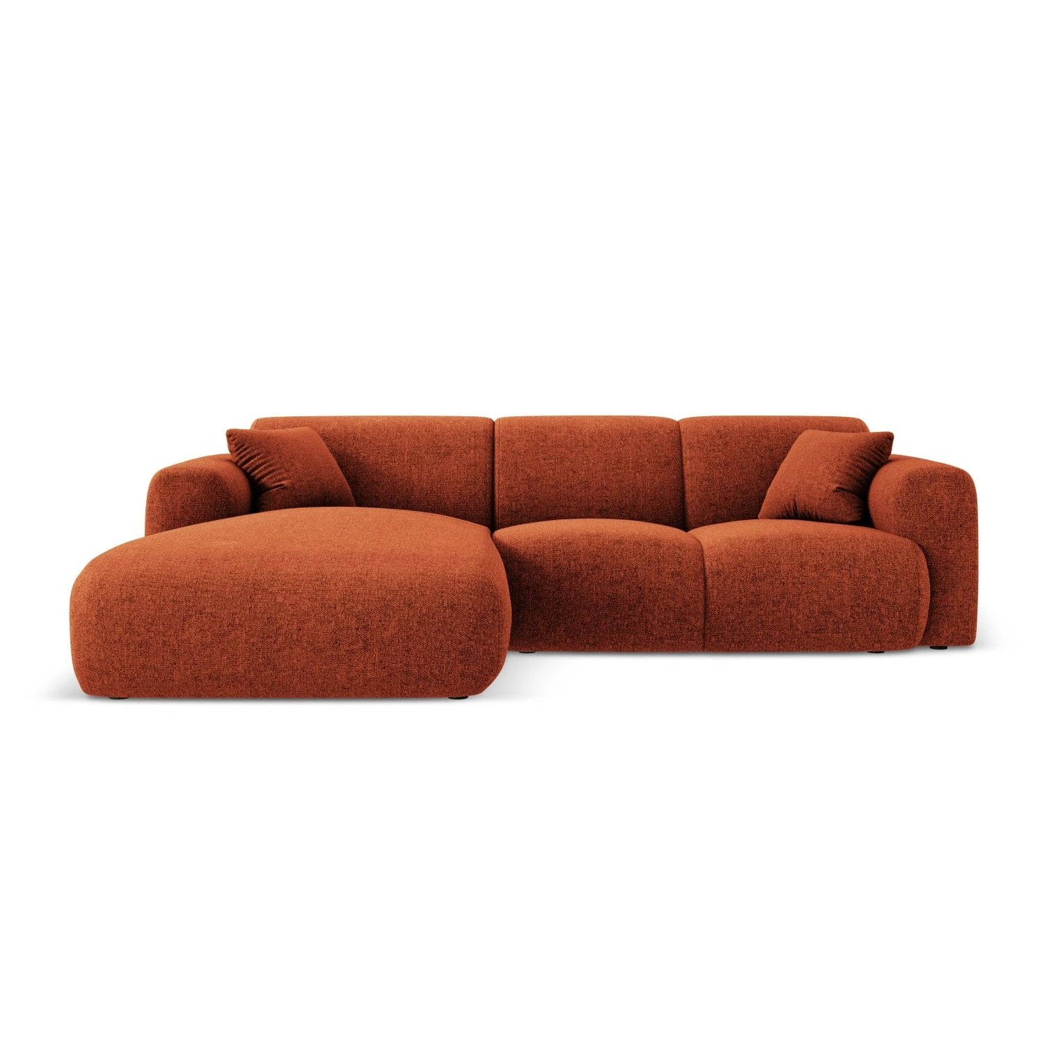 Nolio 4-Sitzer Ecksofa, Linke Seite, aus Chenille in Terrakotta (Haga 44), 260x170x72 cm von Cosmopolitan Design – Bild 1