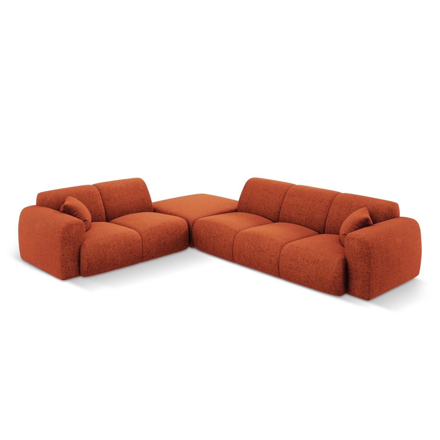 Nolio 4-Sitzer Ecksofa, Linke Seite, aus Chenille in Terrakotta (Haga 44), 315x250x72 cm von Cosmopolitan Design – Bild 1