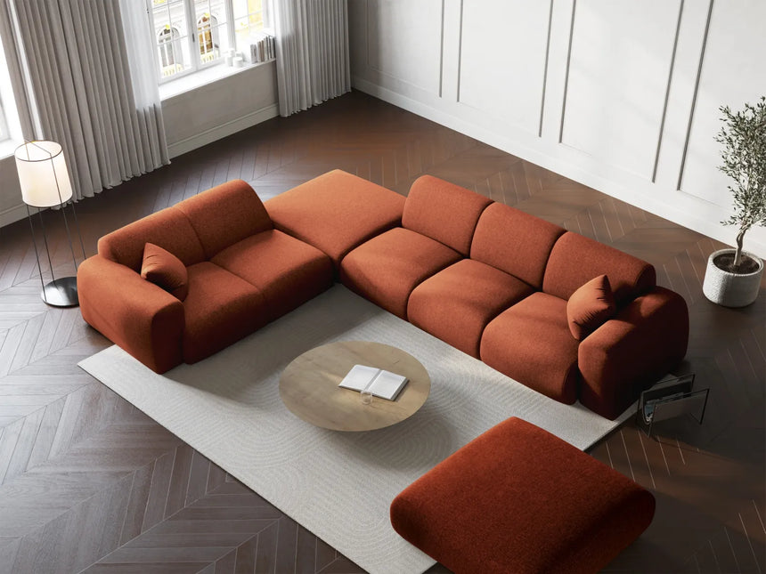 Nolio 4-Sitzer Ecksofa, Linke Seite, aus Chenille in Terrakotta (Haga 44), 315x250x72 cm von Cosmopolitan Design – Bild 2