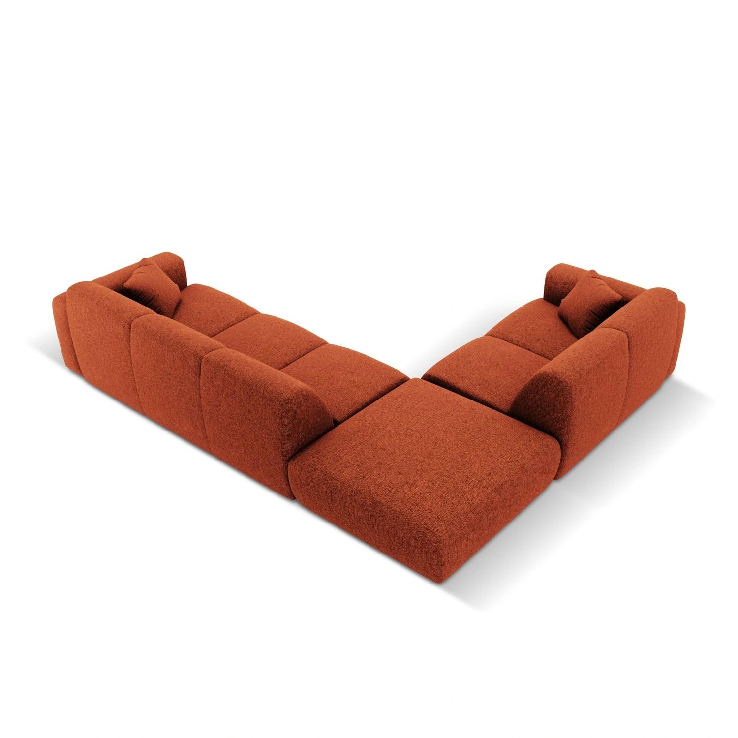 Nolio 4-Sitzer Ecksofa, Linke Seite, aus Chenille in Terrakotta (Haga 44), 315x250x72 cm von Cosmopolitan Design – Bild 5