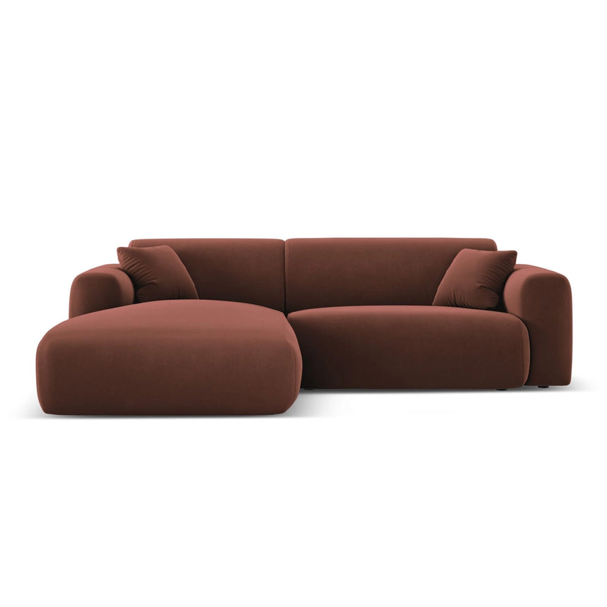 Nolio 4-Sitzer Ecksofa, Linke Seite, aus Samt in Cuoio (Casino Cuoio), 235x170x72 cm von Cosmopolitan Design – Bild 1