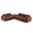 Nolio 4-Sitzer Ecksofa, Linke Seite, aus Samt in Cuoio (Casino Cuoio), 315x250x72 cm von Cosmopolitan Design – Bild 1
