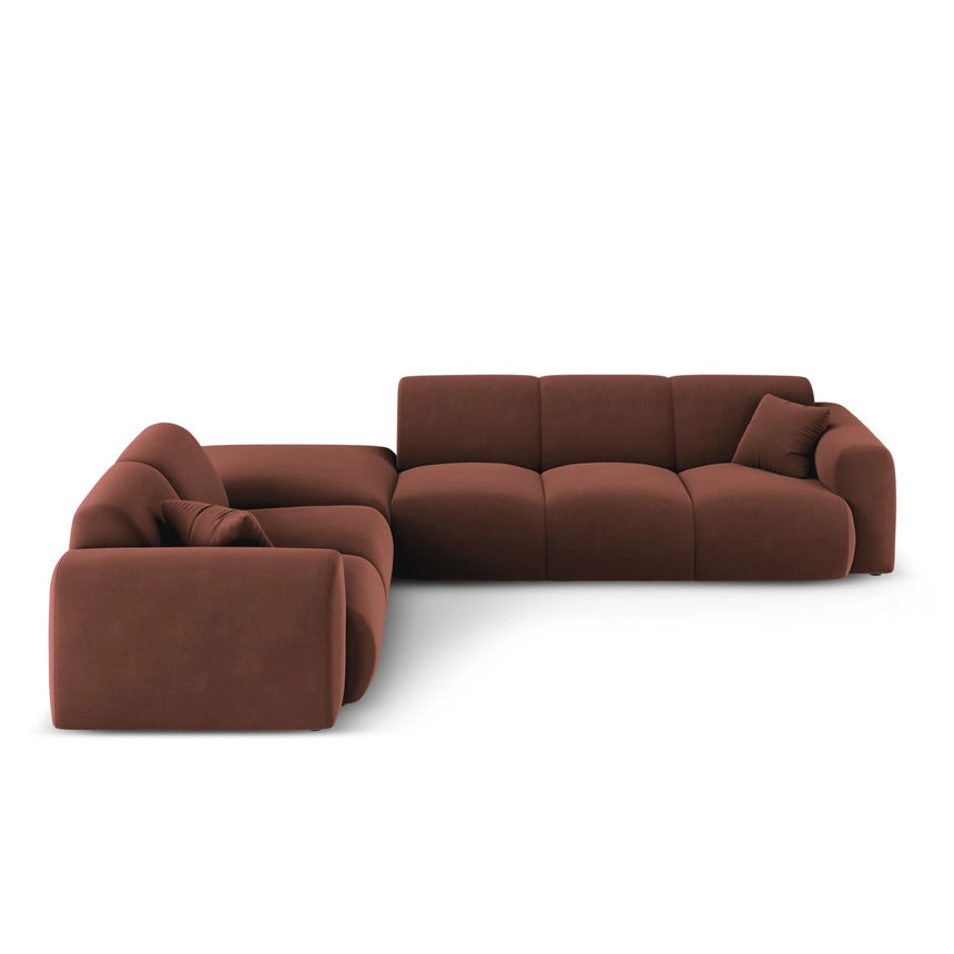 Nolio 4-Sitzer Ecksofa, Linke Seite, aus Samt in Cuoio (Casino Cuoio), 315x250x72 cm von Cosmopolitan Design – Bild 4
