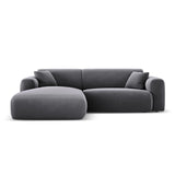 Nolio 4-Sitzer Ecksofa, Linke Seite, aus Samt in Dunkelgrau (Casino Graphite), 235x170x72 cm von Cosmopolitan Design – Bild 1