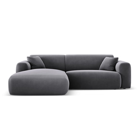 Nolio 4-Sitzer Ecksofa, Linke Seite, aus Samt in Dunkelgrau (Casino Graphite), 235x170x72 cm von Cosmopolitan Design – Bild 1