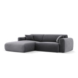 Nolio 4-Sitzer Ecksofa, Linke Seite, aus Samt in Dunkelgrau (Casino Graphite), 235x170x72 cm von Cosmopolitan Design – Bild 4