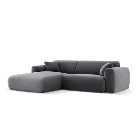 Nolio 4-Sitzer Ecksofa, Linke Seite, aus Samt in Dunkelgrau (Casino Graphite), 235x170x72 cm von Cosmopolitan Design – Bild 4