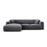Nolio 4-Sitzer Ecksofa, Linke Seite, aus Samt in Dunkelgrau (Casino Graphite), 260x170x72 cm von Cosmopolitan Design – Bild 1
