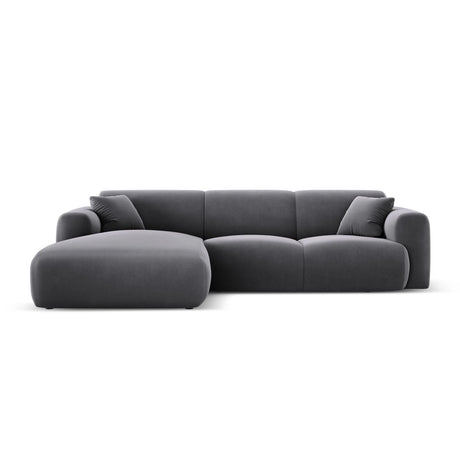 Nolio 4-Sitzer Ecksofa, Linke Seite, aus Samt in Dunkelgrau (Casino Graphite), 260x170x72 cm von Cosmopolitan Design – Bild 1