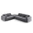 Nolio 4-Sitzer Ecksofa, Linke Seite, aus Samt in Dunkelgrau (Casino Graphite), 315x250x72 cm von Cosmopolitan Design – Bild 1