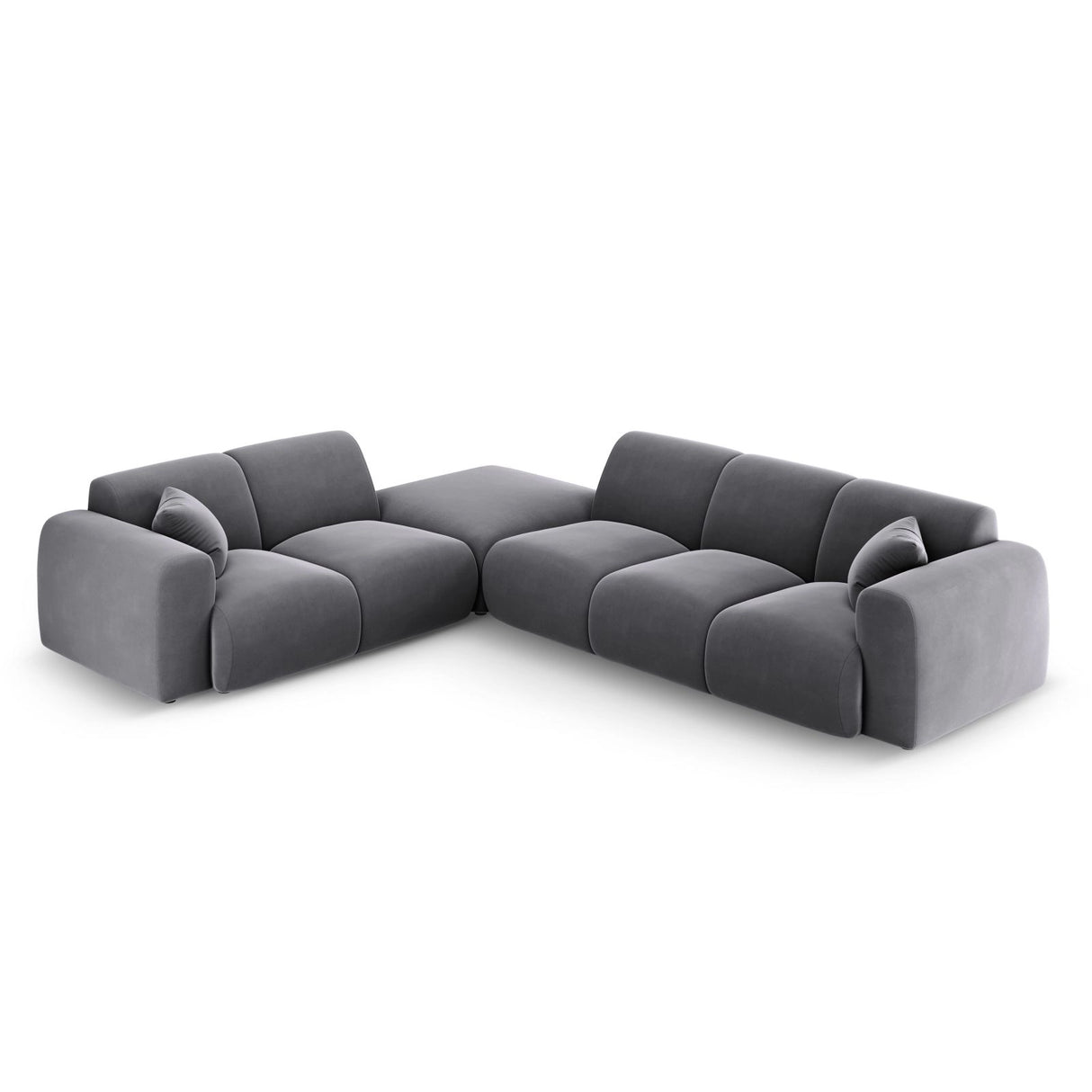 Nolio 4-Sitzer Ecksofa, Linke Seite, aus Samt in Dunkelgrau (Casino Graphite), 315x250x72 cm von Cosmopolitan Design – Bild 1