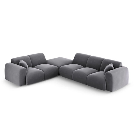 Nolio 4-Sitzer Ecksofa, Linke Seite, aus Samt in Dunkelgrau (Casino Graphite), 315x250x72 cm von Cosmopolitan Design – Bild 1