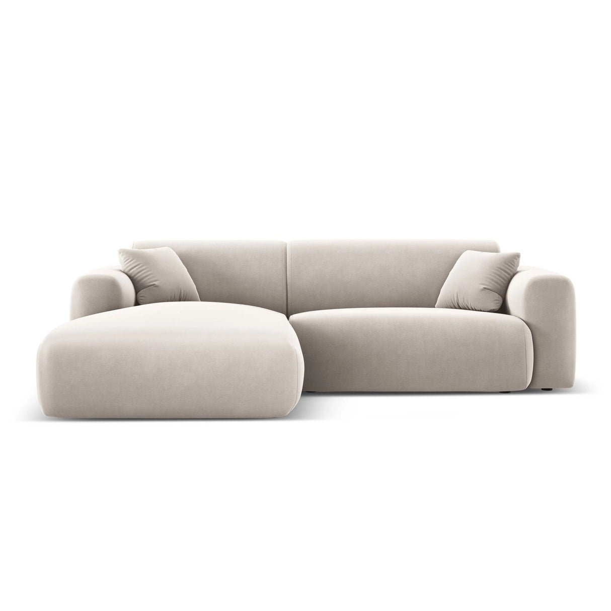 Nolio 4-Sitzer Ecksofa, Linke Seite, aus Samt in Hellbeige (Casino Pearl), 235x170x72 cm von Cosmopolitan Design – Bild 1