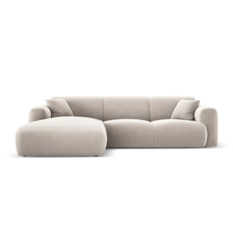Nolio 4-Sitzer Ecksofa, Linke Seite, aus Samt in Hellbeige (Casino Pearl), 260x170x72 cm von Cosmopolitan Design – Bild 1