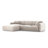 Nolio 4-Sitzer Ecksofa, Linke Seite, aus Samt in Hellbeige (Casino Pearl), 260x170x72 cm von Cosmopolitan Design – Bild 4