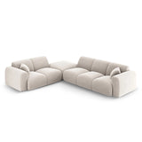 Nolio 4-Sitzer Ecksofa, Linke Seite, aus Samt in Hellbeige (Casino Pearl), 315x250x72 cm von Cosmopolitan Design – Bild 1