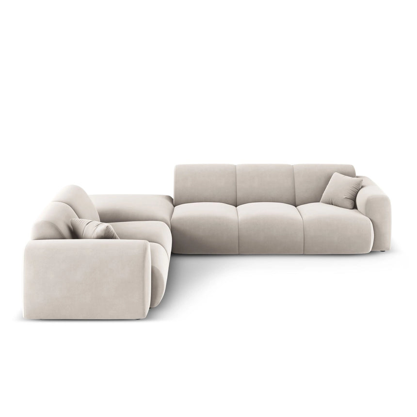 Nolio 4-Sitzer Ecksofa, Linke Seite, aus Samt in Hellbeige (Casino Pearl), 315x250x72 cm von Cosmopolitan Design – Bild 4