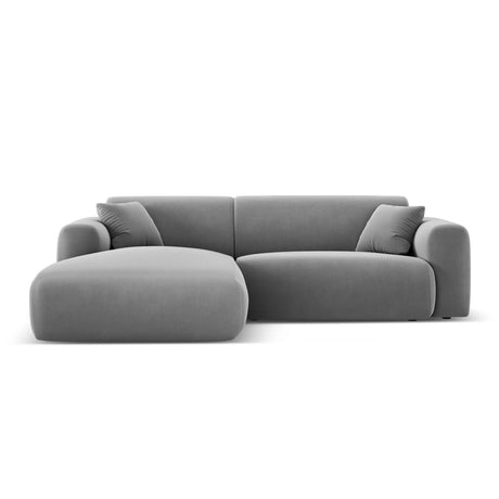 Nolio 4-Sitzer Ecksofa, Linke Seite, aus Samt in Hellgrau (Casino Ash), 235x170x72 cm von Cosmopolitan Design – Bild 1