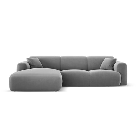 Nolio 4-Sitzer Ecksofa, Linke Seite, aus Samt in Hellgrau (Casino Ash), 260x170x72 cm von Cosmopolitan Design – Bild 1