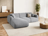 Nolio 4-Sitzer Ecksofa, Linke Seite, aus Samt in Hellgrau (Casino Ash), 260x170x72 cm von Cosmopolitan Design – Bild 2