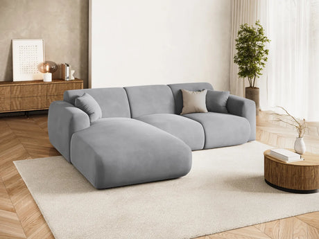Nolio 4-Sitzer Ecksofa, Linke Seite, aus Samt in Hellgrau (Casino Ash), 260x170x72 cm von Cosmopolitan Design – Bild 2