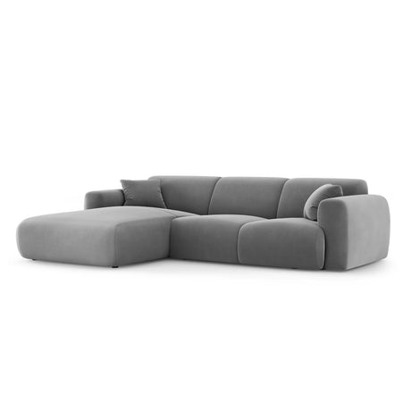 Nolio 4-Sitzer Ecksofa, Linke Seite, aus Samt in Hellgrau (Casino Ash), 260x170x72 cm von Cosmopolitan Design – Bild 4