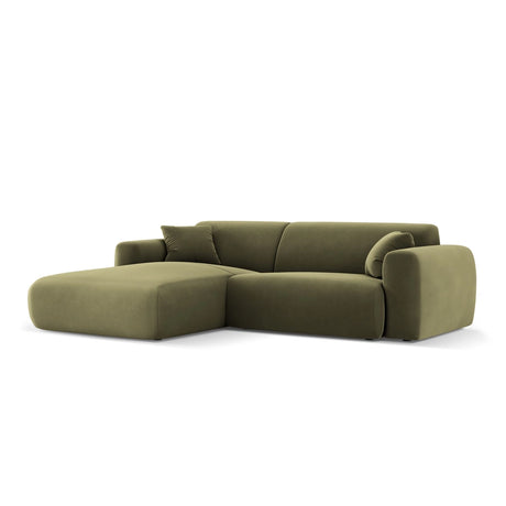 Nolio 4-Sitzer Ecksofa, Linke Seite, aus Samt in Hellgrün (Casino Forest), 235x170x72 cm von Cosmopolitan Design – Bild 4