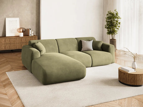 Nolio 4-Sitzer Ecksofa, Linke Seite, aus Samt in Hellgrün (Casino Forest), 260x170x72 cm von Cosmopolitan Design – Bild 2