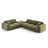 Nolio 4-Sitzer Ecksofa, Linke Seite, aus Samt in Hellgrün (Casino Forest), 315x250x72 cm von Cosmopolitan Design – Bild 1