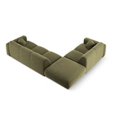 Nolio 4-Sitzer Ecksofa, Linke Seite, aus Samt in Hellgrün (Casino Forest), 315x250x72 cm von Cosmopolitan Design – Bild 5