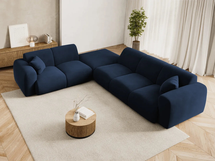 Nolio 4-Sitzer Ecksofa, Linke Seite, aus Samt in Königsblau (Casino Deep Blue), 315x250x72 cm von Cosmopolitan Design – Bild 2