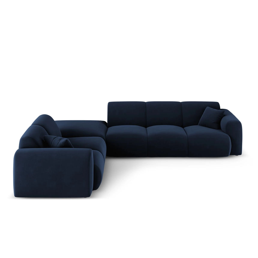 Nolio 4-Sitzer Ecksofa, Linke Seite, aus Samt in Königsblau (Casino Deep Blue), 315x250x72 cm von Cosmopolitan Design – Bild 4