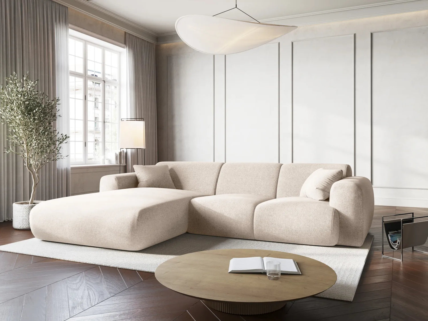 Nolio 4-Sitzer Ecksofa, Linke Seite, aus Samt oder Chenille, 260x170x72 cm von Cosmopolitan Design – Bild 2