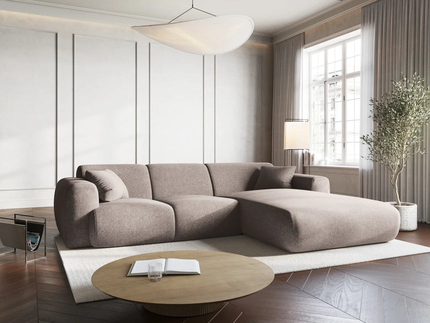 Nolio 4-Sitzer Ecksofa, Rechte Seite, aus Chenille in Beige (Haga 30), 260x170x72 cm von Cosmopolitan Design – Bild 2