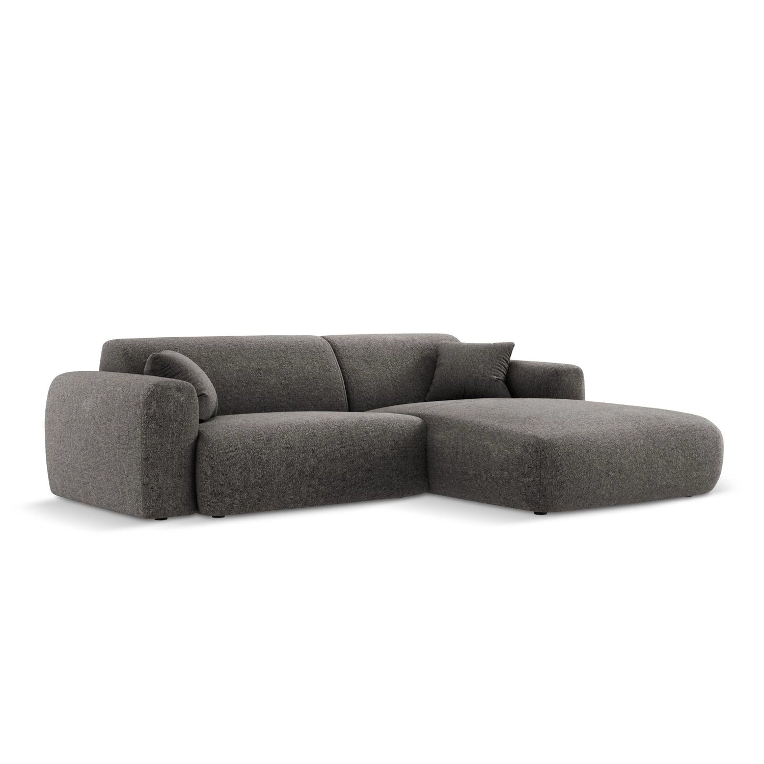 Nolio 4-Sitzer Ecksofa, Rechte Seite, aus Chenille in Grau (Haga 16), 235x170x72 cm von Cosmopolitan Design – Bild 4