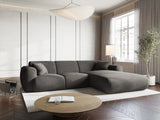 Nolio 4-Sitzer Ecksofa, Rechte Seite, aus Chenille in Grau (Haga 16), 260x170x72 cm von Cosmopolitan Design – Bild 2