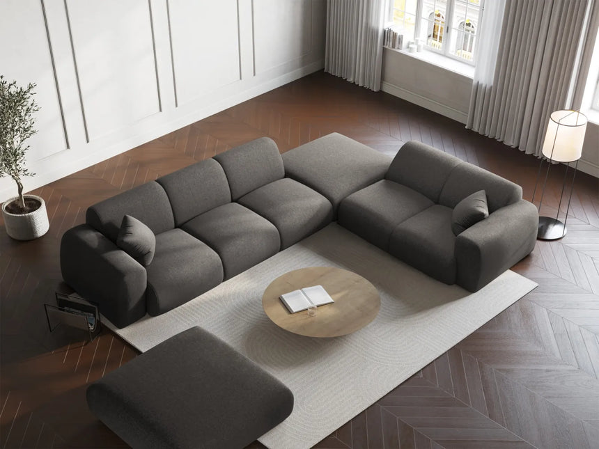 Nolio 4-Sitzer Ecksofa, Rechte Seite, aus Chenille in Grau (Haga 16), 315x250 cm von Cosmopolitan Design – Bild 2