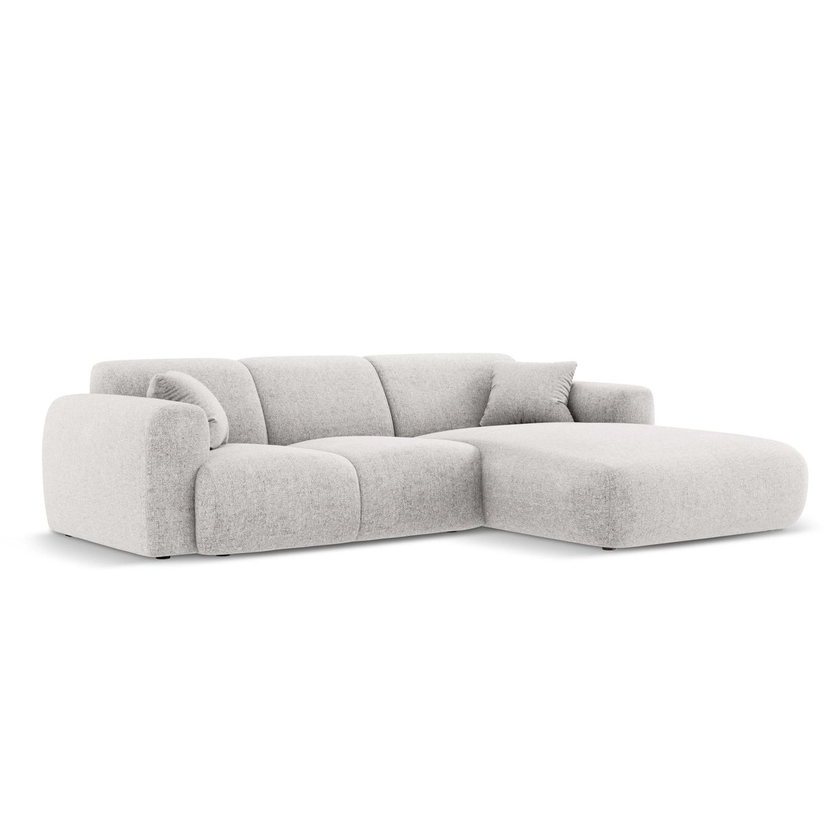 Nolio 4-Sitzer Ecksofa, Rechte Seite, aus Chenille in Hellgrau (Haga 06), 260x170x72 cm von Cosmopolitan Design – Bild 4