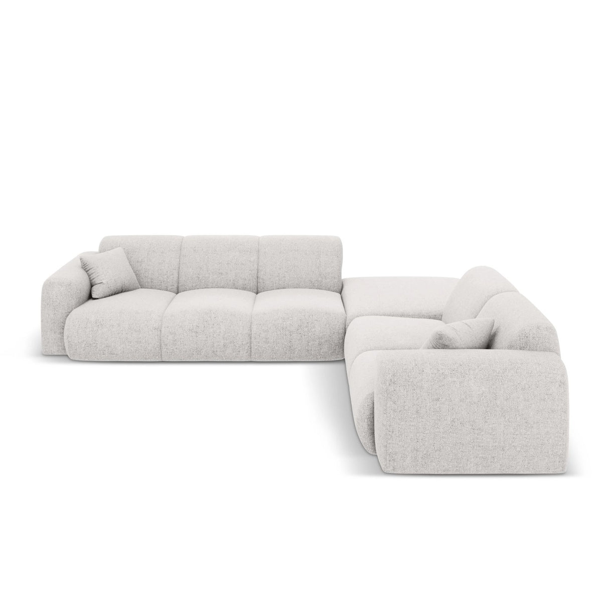 Nolio 4-Sitzer Ecksofa, Rechte Seite, aus Chenille in Hellgrau (Haga 06), 315x250 cm von Cosmopolitan Design – Bild 4