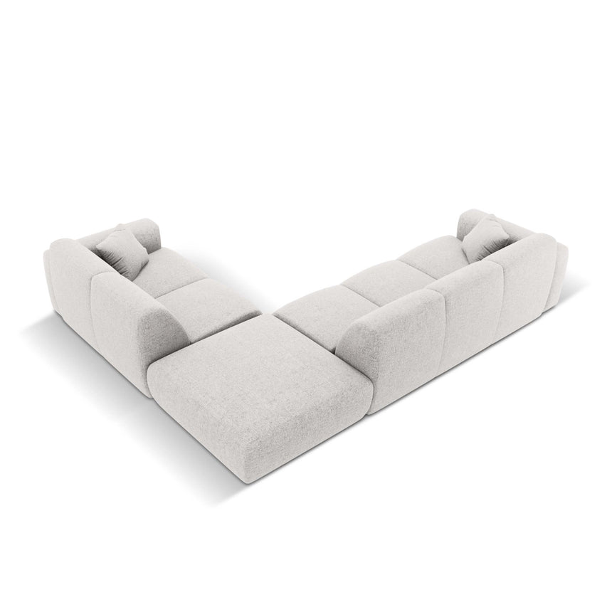 Nolio 4-Sitzer Ecksofa, Rechte Seite, aus Chenille in Hellgrau (Haga 06), 315x250 cm von Cosmopolitan Design – Bild 5