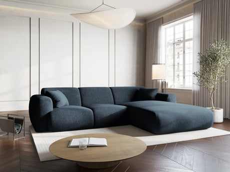 Nolio 4-Sitzer Ecksofa, Rechte Seite, aus Chenille in Königsblau (Haga 86), 260x170x72 cm von Cosmopolitan Design – Bild 2