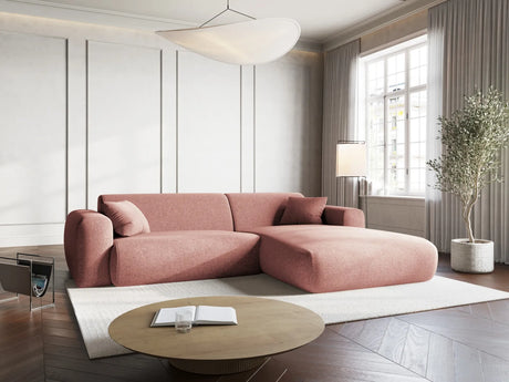 Nolio 4-Sitzer Ecksofa, Rechte Seite, aus Chenille in Rosa (Haga 52), 235x170x72 cm von Cosmopolitan Design – Bild 2