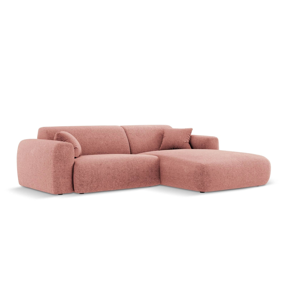 Nolio 4-Sitzer Ecksofa, Rechte Seite, aus Chenille in Rosa (Haga 52), 235x170x72 cm von Cosmopolitan Design – Bild 4