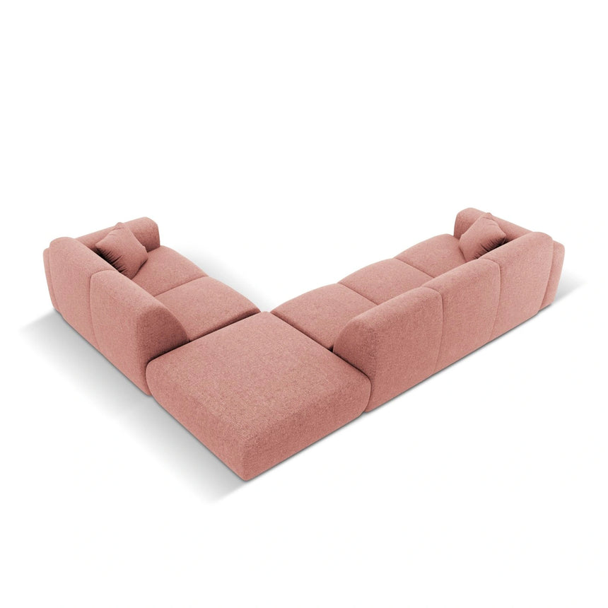 Nolio 4-Sitzer Ecksofa, Rechte Seite, aus Chenille in Rosa (Haga 52), 315x250 cm von Cosmopolitan Design – Bild 5