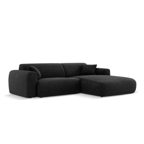 Nolio 4-Sitzer Ecksofa, Rechte Seite, aus Chenille in Schwarz (Haga 19), 235x170x72 cm von Cosmopolitan Design – Bild 4